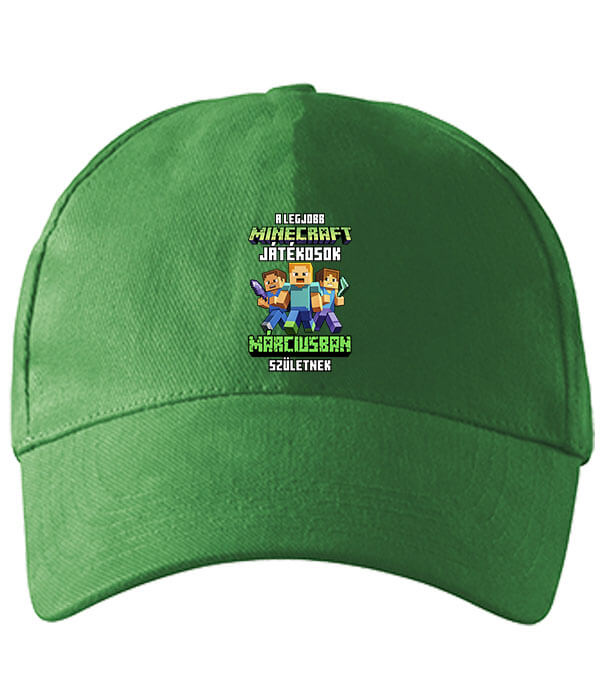 Baseball sapka A legjobb Minecraft játékos márciusban született élénkzöld