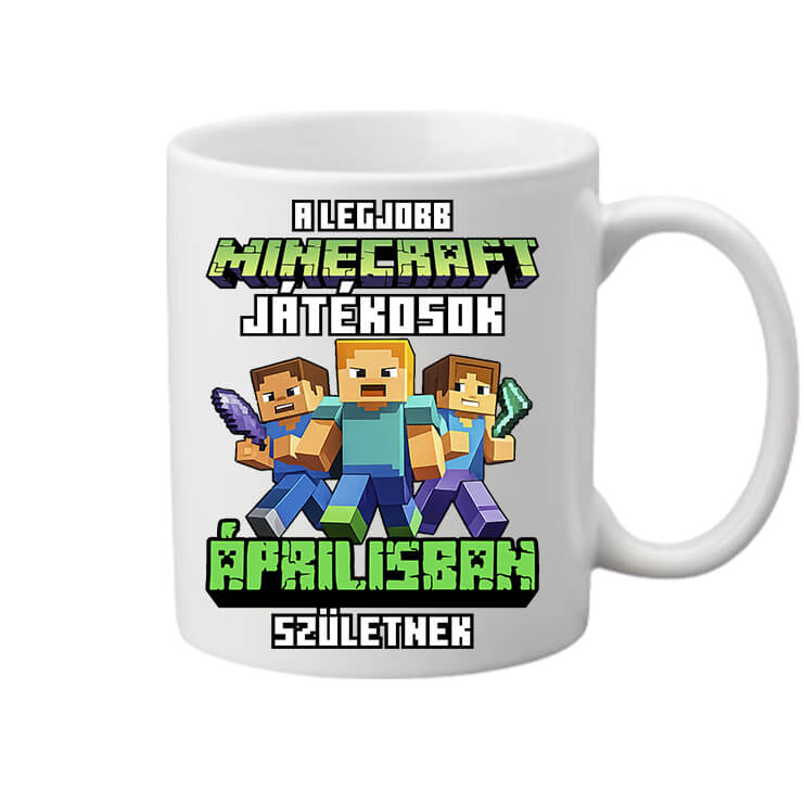 Bögre A legjobb Minecraft játékos áprilisban született fehér