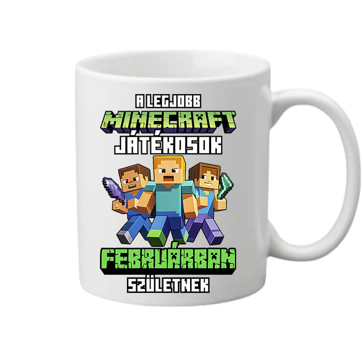 Bögre A legjobb Minecraft játékos februárban született fehér