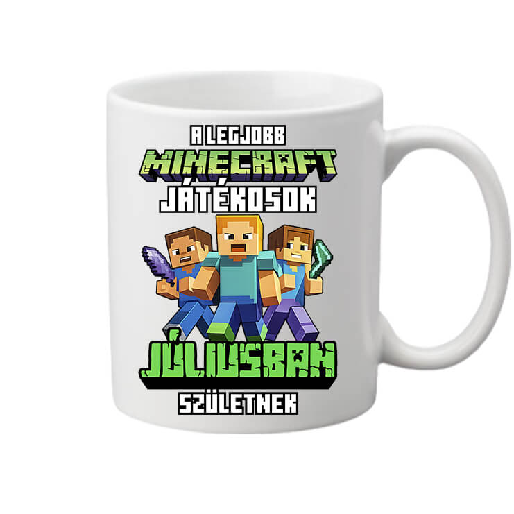 Bögre A legjobb Minecraft játékos júliusban született fehér