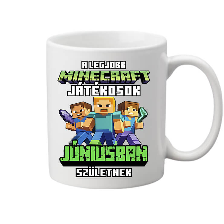 Bögre A legjobb Minecraft játékos júniusban született fehér