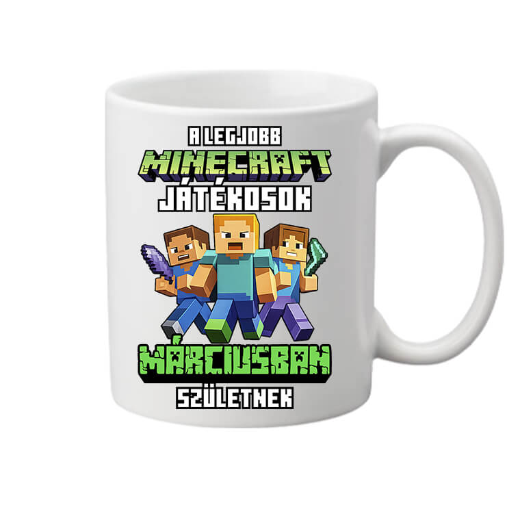Bögre A legjobb Minecraft játékos márciusban született fehér