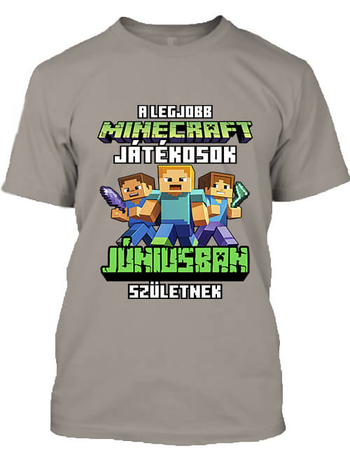 Férfi póló A legjobb Minecraft játékos júniusban született capuccino