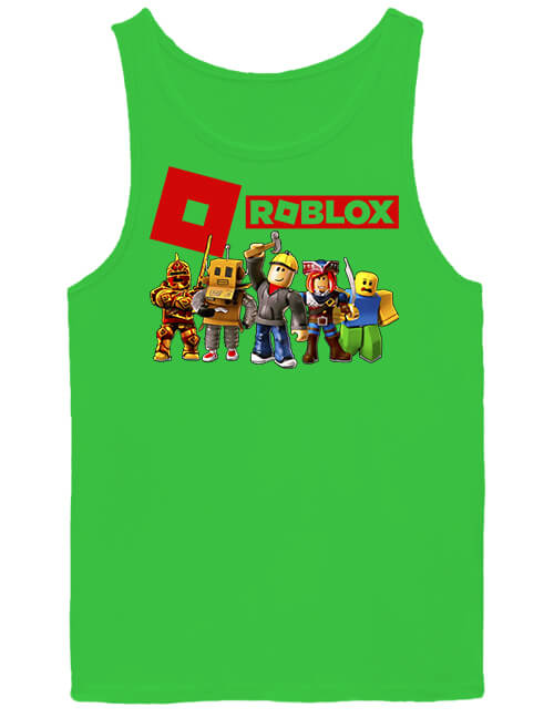 Férfi ujjatlan póló Roblox gamer lime