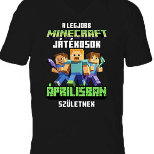 A legjobb Minecraft játékos áprilisban született – Férfi V nyakú póló