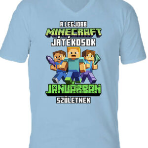 A legjobb Minecraft játékos januárban született – Férfi V nyakú póló