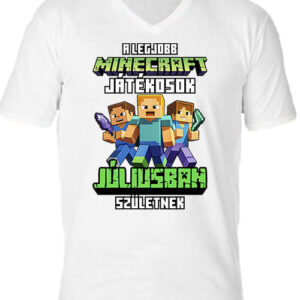A legjobb Minecraft játékos júliusban született – Férfi V nyakú póló