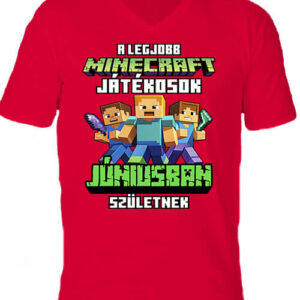 A legjobb Minecraft játékos júniusban született – Férfi V nyakú póló