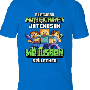 A legjobb Minecraft játékos májusban született – Férfi V nyakú póló
