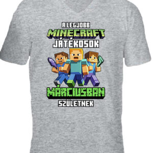 A legjobb Minecraft játékos márciusban született – Férfi V nyakú póló