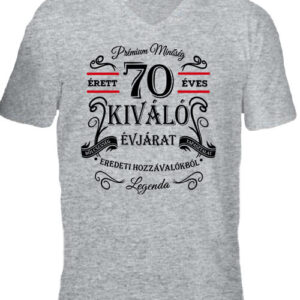 Születésnap prémium minőség 70 éves – Férfi V nyakú póló