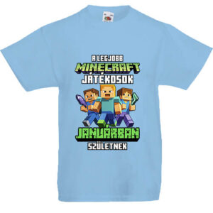 A legjobb Minecraft játékos januárban született- Gyerek póló