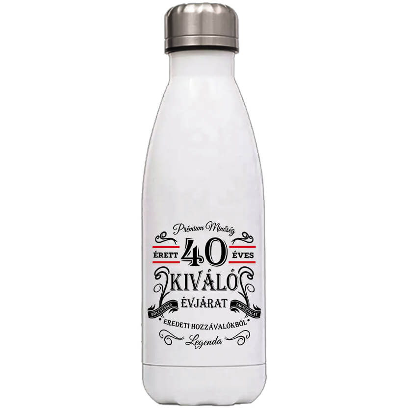 Kulacs Születésnap prémium minőség 40 éves fehér