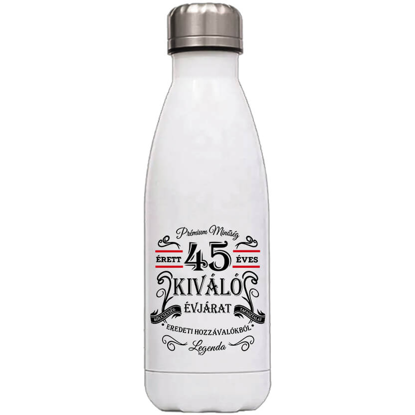 Kulacs Születésnap prémium minőség 45 éves fehér