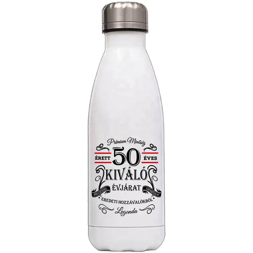 Kulacs Születésnap prémium minőség 50 éves fehér
