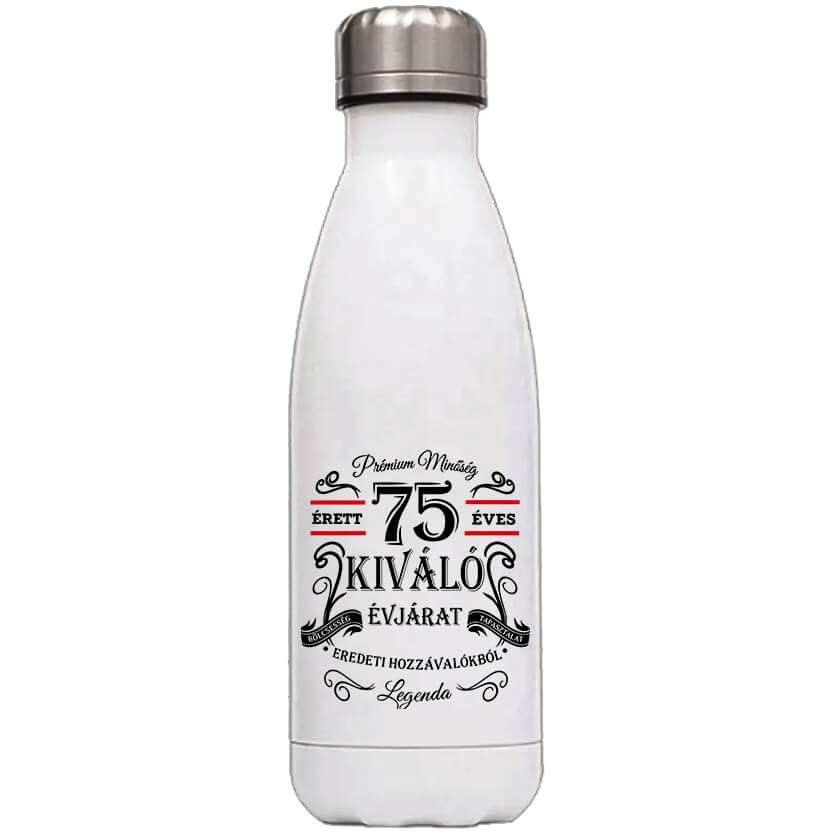 Kulacs Születésnap prémium minőség 75 éves fehér