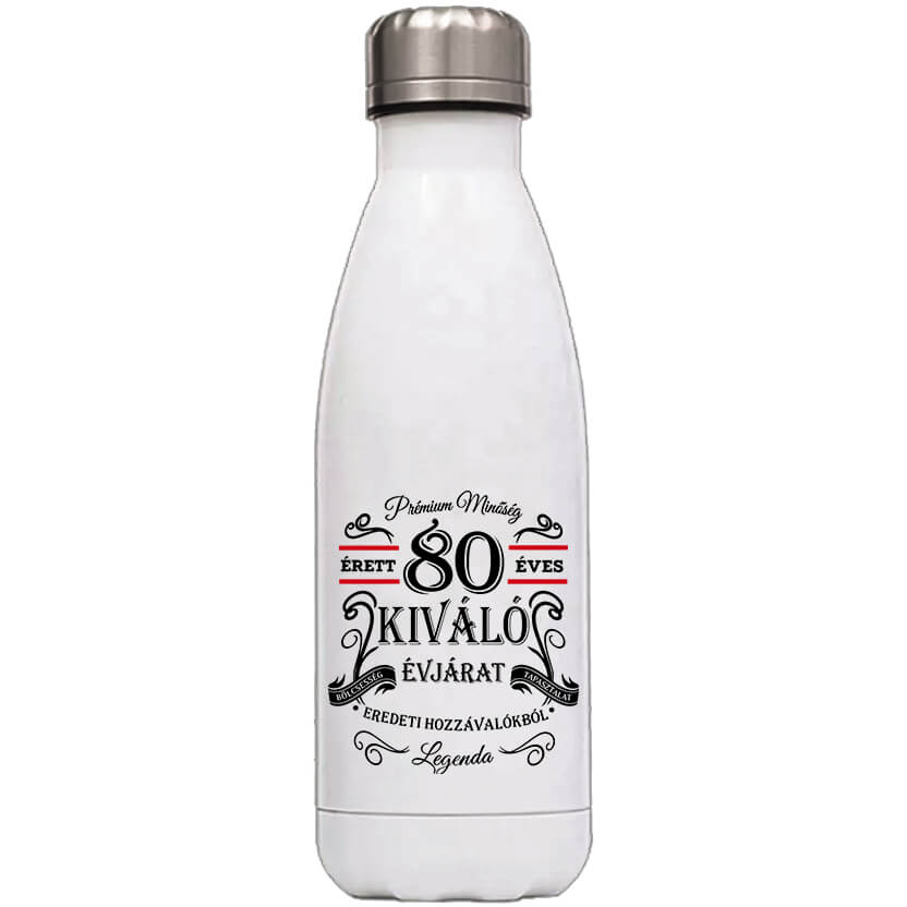 Kulacs Születésnap prémium minőség 80 éves fehér