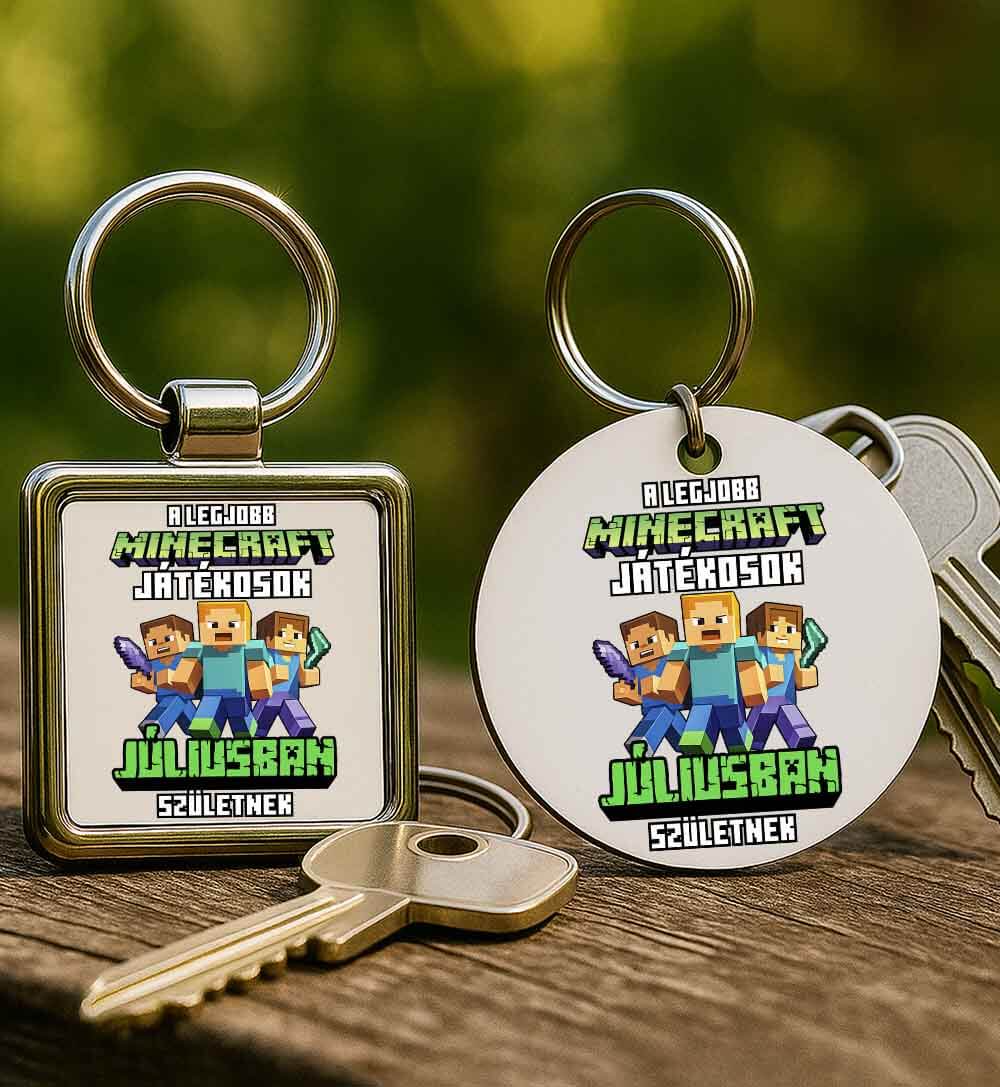 Kulcstartó A legjobb Minecraft játékos júliusban született fehér