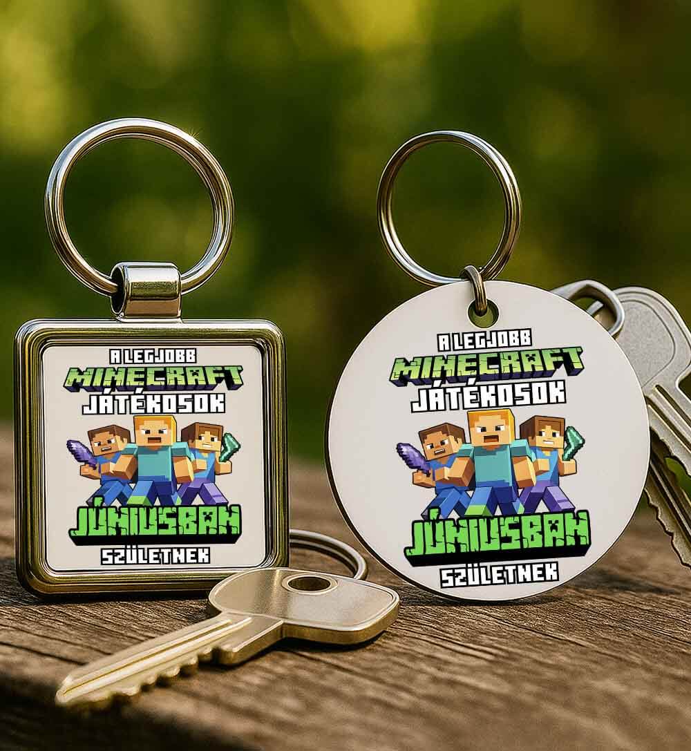 Kulcstartó A legjobb Minecraft játékos júniusban született fehér