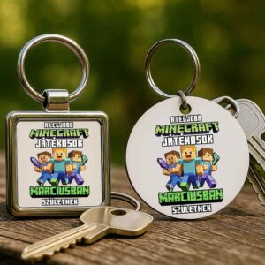 A legjobb Minecraft játékos márciusban született – Kulcstartó
