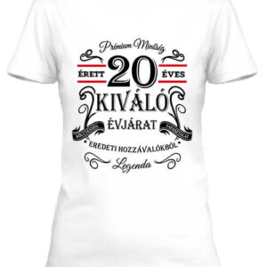 Születésnap prémium minőség 20 éves – Női póló