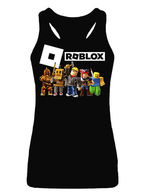 Női ujjatlan póló Roblox gamer fekete