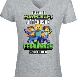 A legjobb Minecraft játékos februárban született – Női V nyakú póló