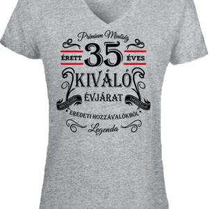 Születésnap prémium minőség 35 éves – Női V nyakú póló
