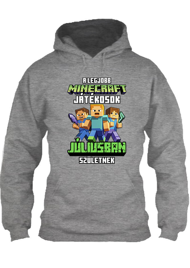 Pulóver A legjobb Minecraft játékos júliusban született szürke