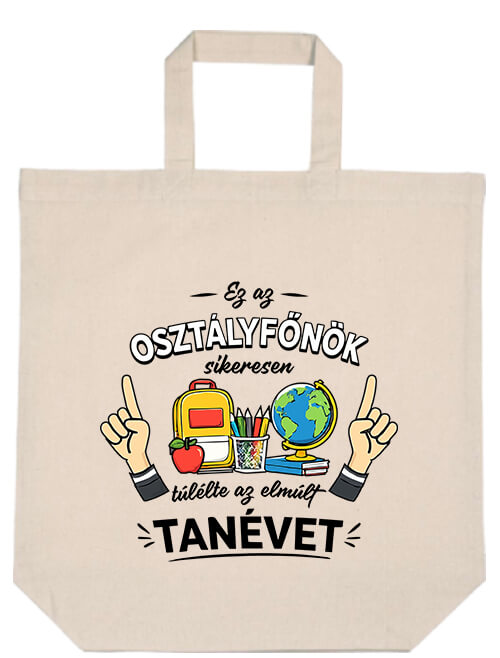 Rövid fülű táska Osztályfőnök túlélte a tanévet natúr