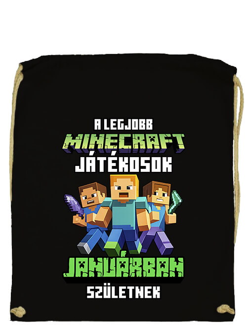 Tornazsák A legjobb Minecraft játékos januárban született fekete