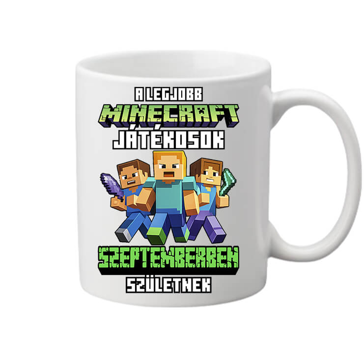Bögre A legjobb Minecraft játékos szeptemberben született fehér