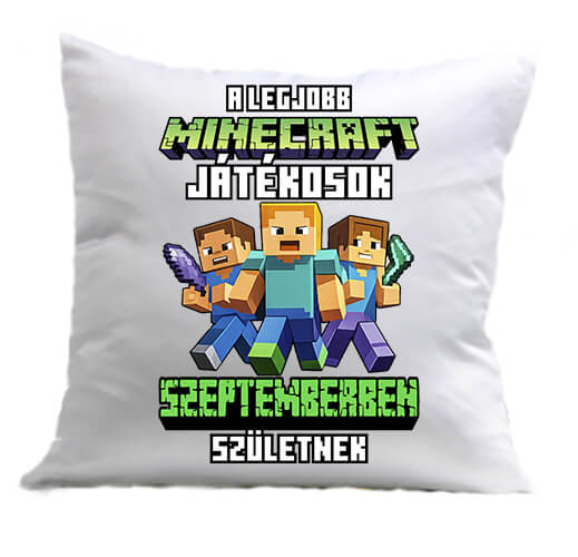 Párna A legjobb Minecraft játékos szeptemberben született fehér