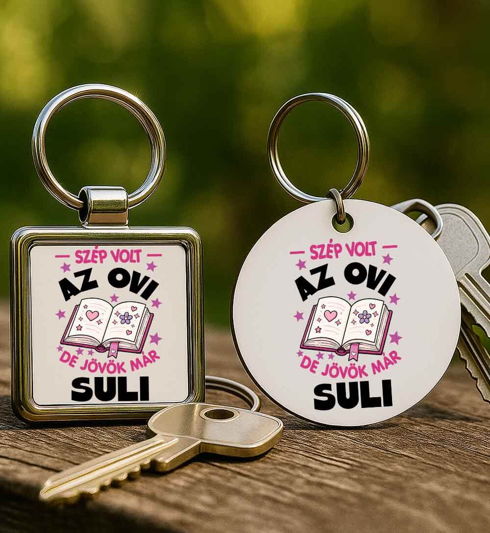 Kulcstartó Szép volt az ovi jövök suli fehér