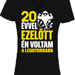 Leggyorsabb voltam 20 éves születésnap – Női V nyakú póló