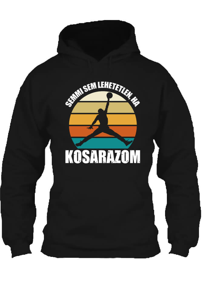 Pulóver Semmi sem lehetetlen ha kosarazom fekete